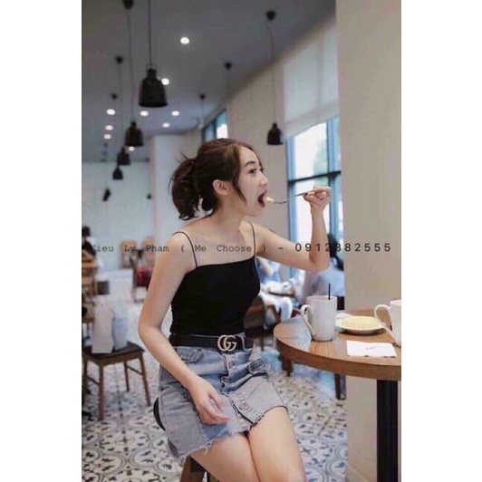 ÁO 2 DÂY TĂM DÁNG DÀI BẢNG MÀU MỚI MS70088