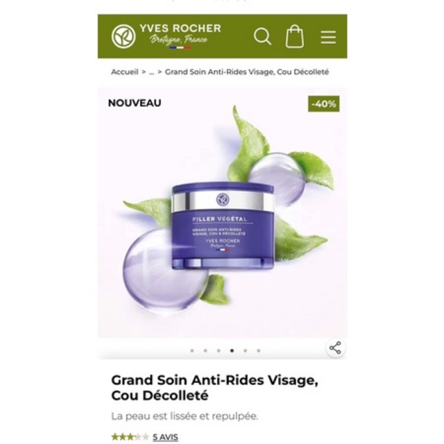 Kem dưỡng Filler Vegetal của Yves Rocher 75ml