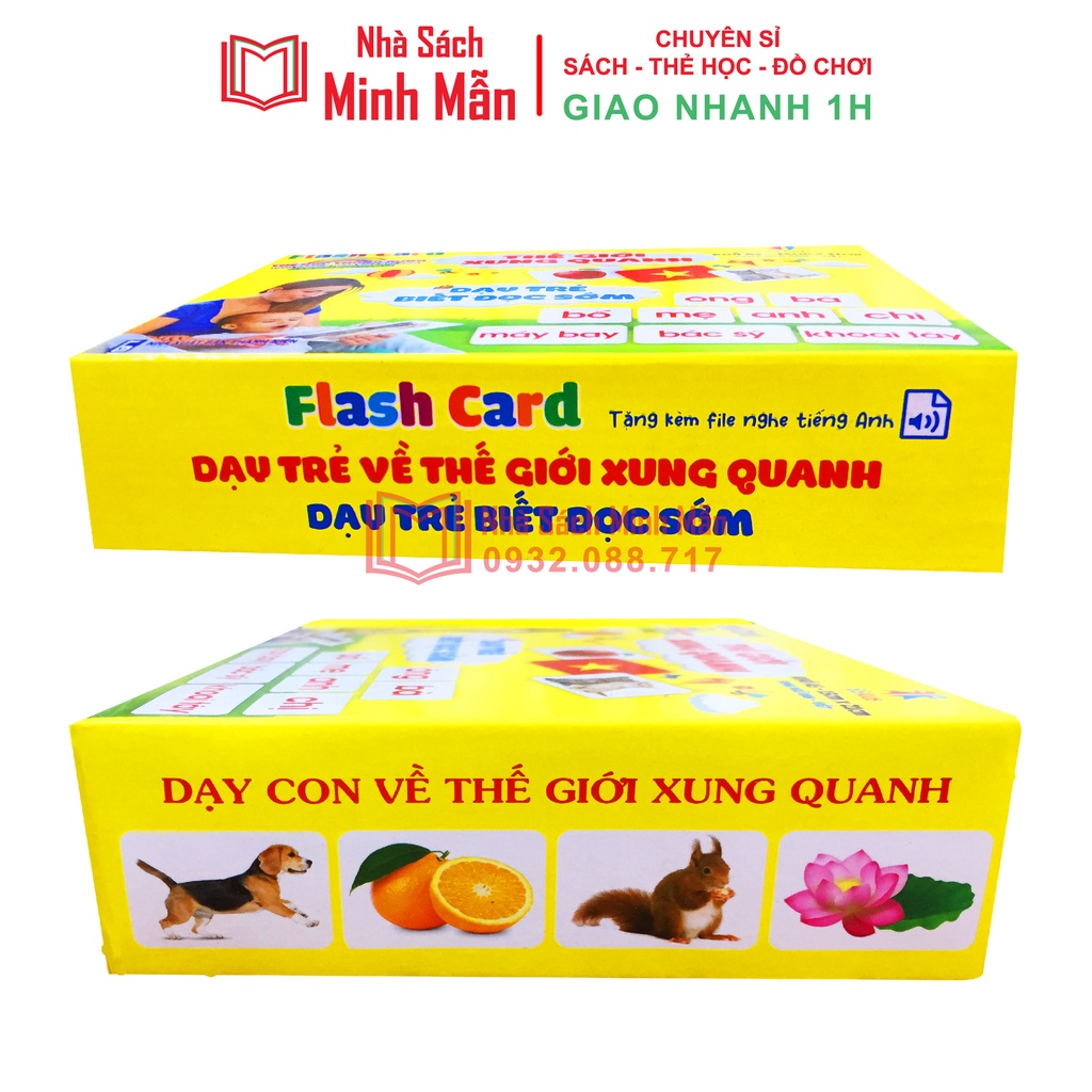 Sách - Bộ Thẻ Học Thông Minh Flashcard Thế Giới Xung Quanh Việt Hà Khổ A5 - Song Ngữ Anh Việt Phương Pháp Glenn Doman