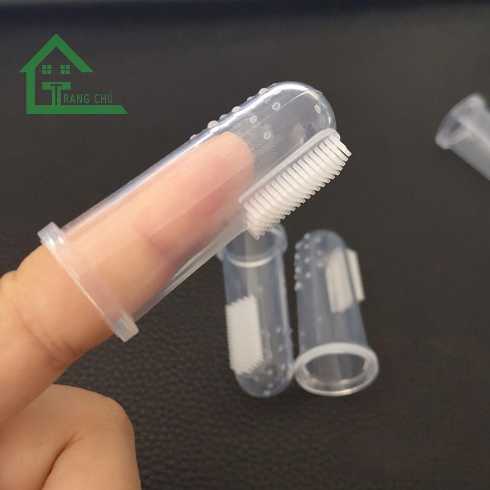 Miếng silicone đeo ngón tay hình đàn chải đánh răng cho thú cưng