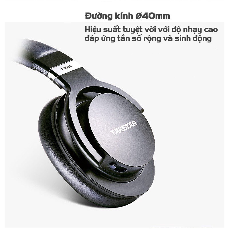 Tai Nghe Chụp Tai Kiểm Âm Takstar Pro 82 Cao Cấp Chuyển Cho Phòng Thu, Game Thủ, Livestream, Chất Lượng Đỉnh Cao.