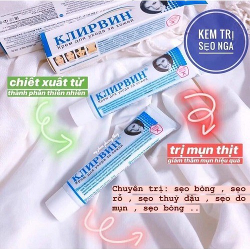 Kem làm mờ sẹo Nga Klirvin 25g - Làm mờ sẹo rỗ, thâm, nám - Sản phẩm cần có trong tủ thuốc nhà bạn