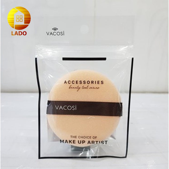 Bông phấn khô tròn cỡ trung màu kem Vacosi BP08
