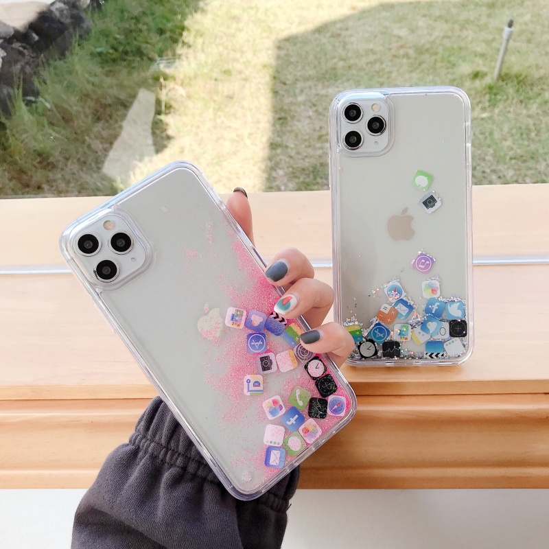 Ốp Điện Thoại Trang Trí Cát Kim Tuyến Chống Sốc Cho Iphone 13 12 Pro Max Iphone 11 X 7 8 Plus