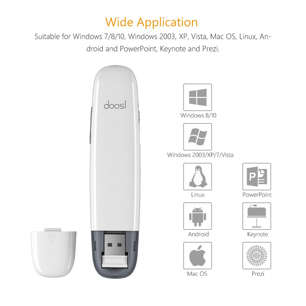 Doosl Wireless Presenter 2.4G Powerpoint Presentation Remote Control PPT Pointer