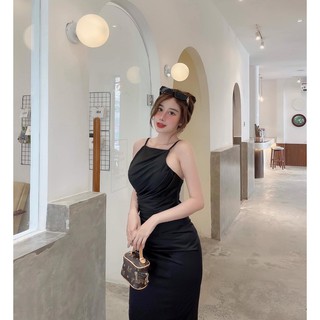 ĐẦM LỤA BODY FORM QUA GỐI NHÚN EO 2 DÂY
