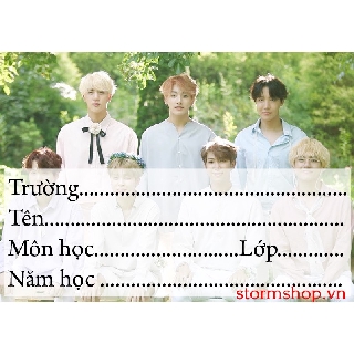 Nhãn vở In Hình IDOL, cá nhân, tập thể theo yêu cầu (combo 40 nhãn vở)