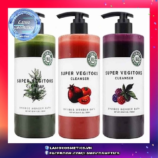 Sữa Rửa Mặt Rau Củ Thải Độc Super Vegitoks Cleanser 300ml Chính Hãng 100%