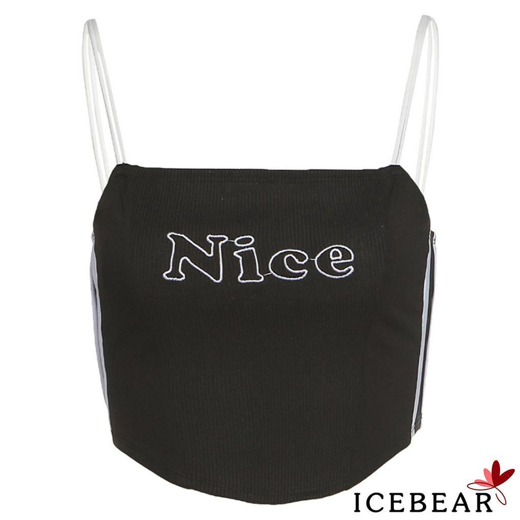 Áo Sát Nách Dệt Kim Hở Lưng In Chữ Cá Tính Cho Nữ