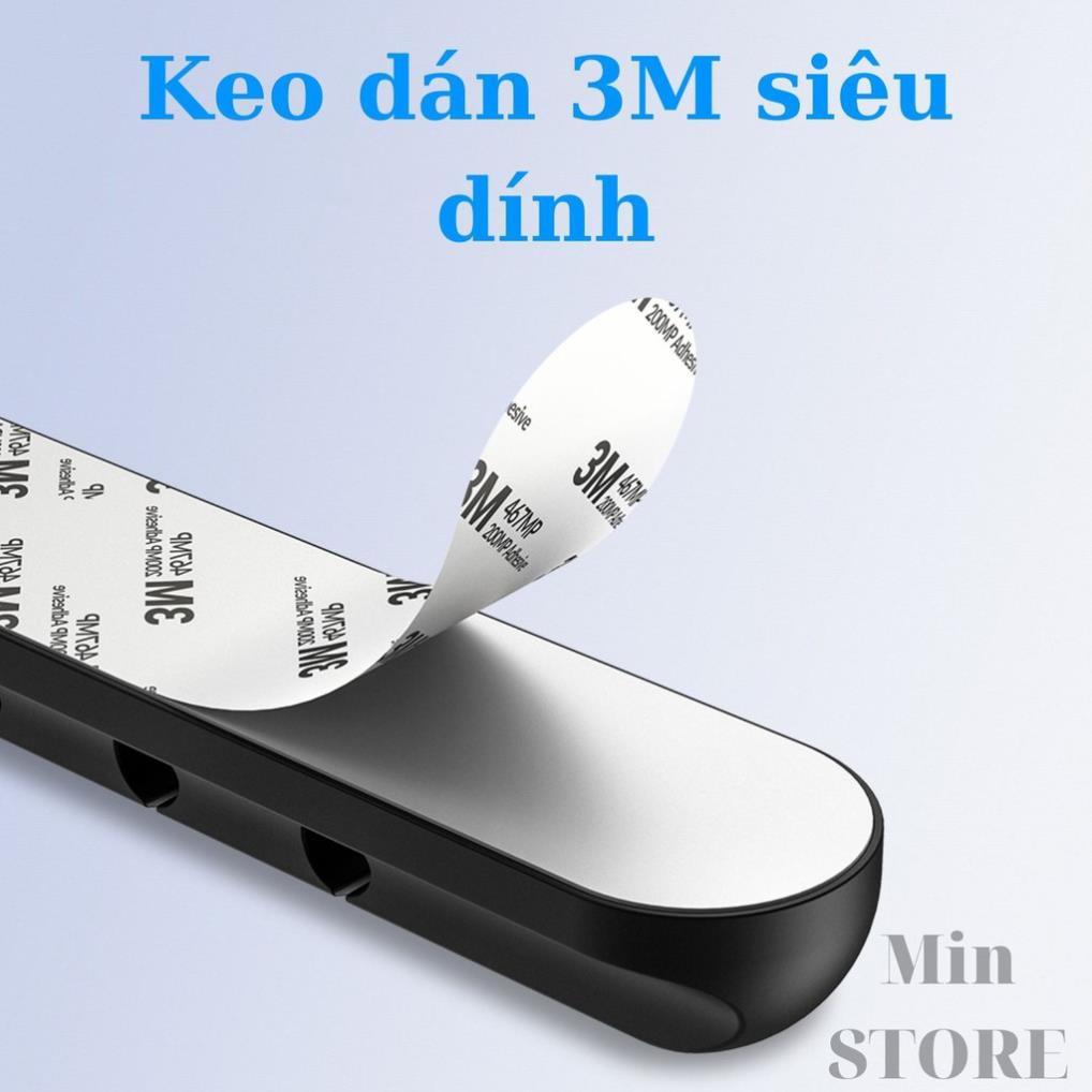 Đế đỡ cố định dây cáp sạc, tai nghe, dây điện, dây chuột - 3 Size - Kèm miếng dán 3M - Min STORE