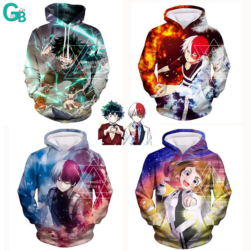 Áo hoodie in hình hoạt hình My boku No Hero Academia midoriya izuku ochaco uraka | BigBuy360 - bigbuy360.vn