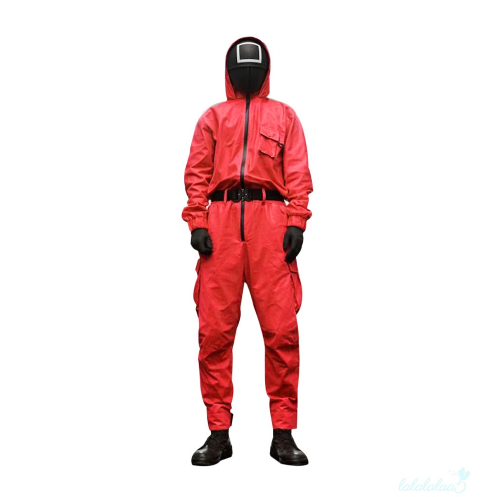 Bộ đồ liền thân tay dài hóa trang nhân vật trong phim Squid Game có khóa kéo và mũ đội đầu dành cho nam | BigBuy360 - bigbuy360.vn