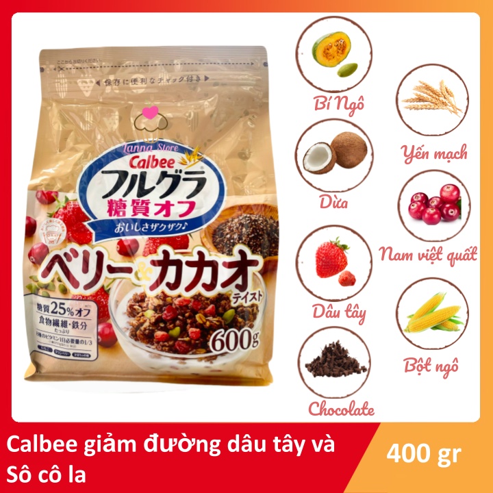 Ngũ cốc Calbee ăn kiêng giảm cân Nhật Bản với đủ vị ngon tuyệt-mix hoa quả trái cây sữa chua dùng ăn sáng