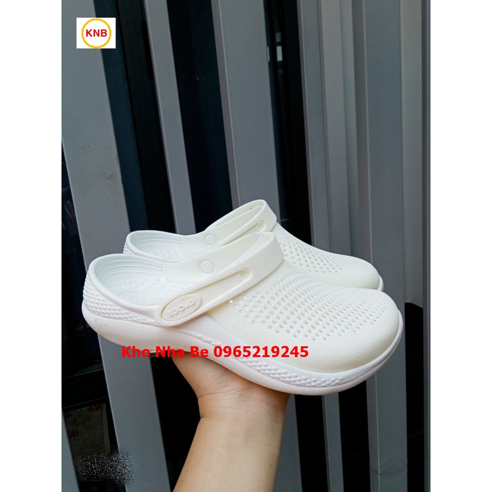 Dép sục cross 360 Literide clog màu trắng, Dép Sục Nam Nữ Literide Clog 360 Đi Nắng Mưa Cao Cấp, hàng xịn