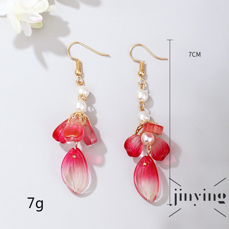 GETNOIVAS Đôi hoa tai phong cách cổ trang Trung Quốc trang trí ngọc trai thanh lịch