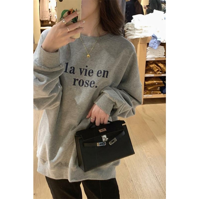 HIIXIIVI Áo sweater Mỏng Tay Dài Cổ Tròn Dáng Rộng Thời Trang Mùa Thu Hàn Quốc 2022