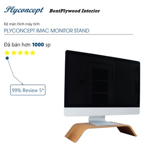 Kệ màn hình máy tính, Kệ Imac, Kệ kê màn hình gỗ uốn cong PlyConcept Imac Stand - Veneer Sồi tự nhiên.