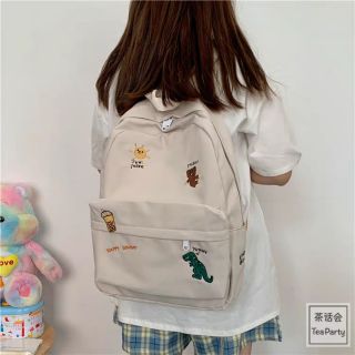 [ORDER 7-14 ngày] Balo ulzzang dán hình cute cho nữ, chất vải polyster chống thấm, chống bẩn