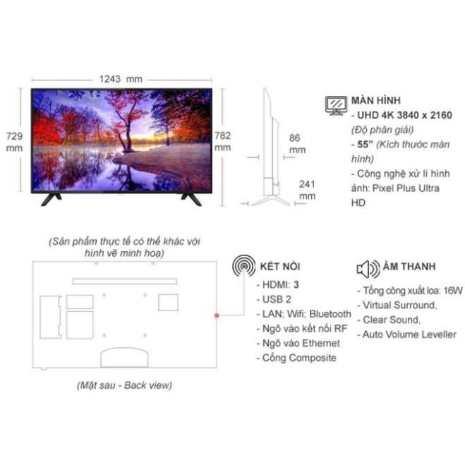 Smart Tivi Philips 4K 55 inch 55PUT6103S/67  - Mới 100%