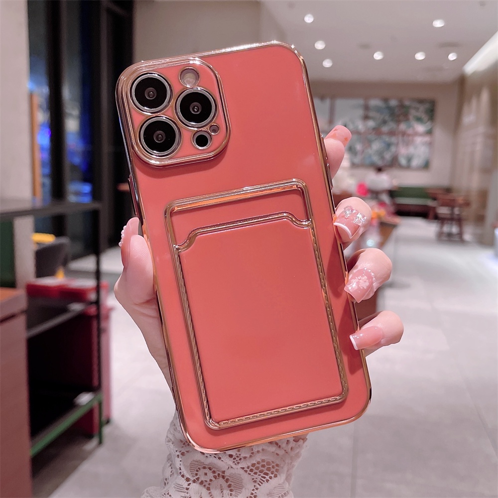 Ốp Điện Thoại TPU Mềm Có Ngăn Đựng Thẻ Cho iPhone 13 12 11 Pro Max XS Max
