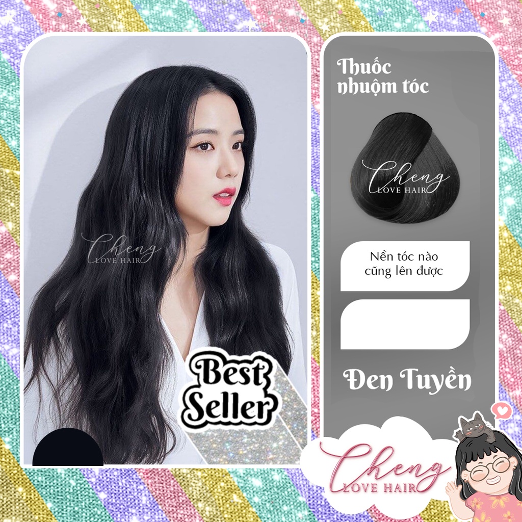 Thuốc Nhuộm Tóc Màu ĐEN TUYỀN Không Tẩy | Chenglovehair, Chenglovehairs