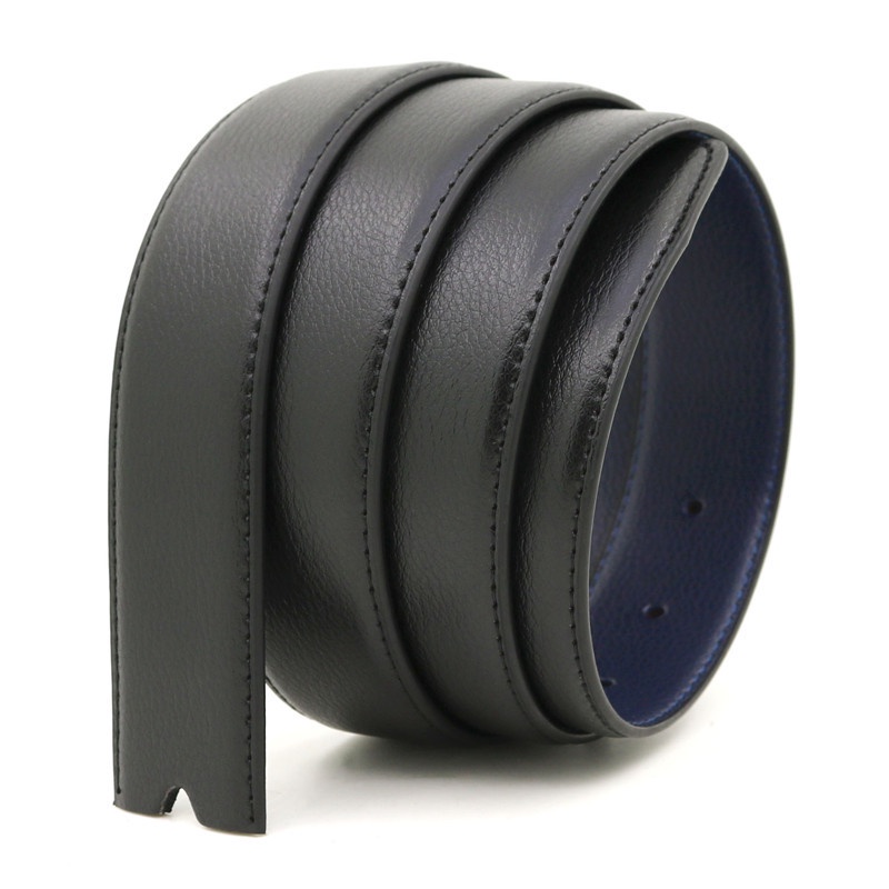 5 Màu Sắc Hai Mặt Đục Lỗ Thắt Lưng Không Khóa Mịn Khóa Da Thật Chính Hãng 3.3cm