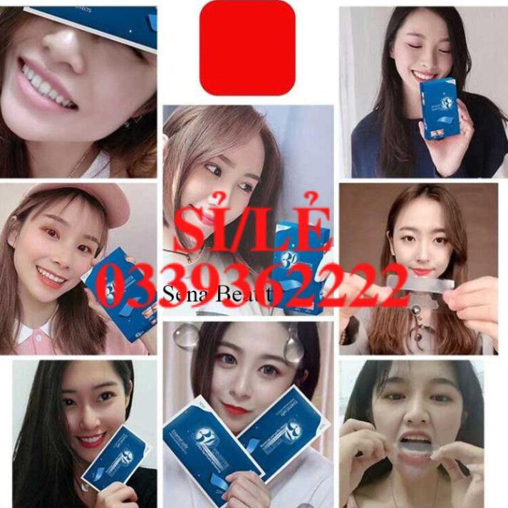 [ CHÍNH HÃNG ] Full hộp 7 cặp - 14 miếng dán trắng răng 3D White Teeth Whitening Strips Sena Beauty
