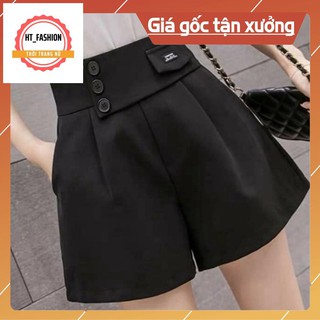 Quần Sooc Đùi Vải Cạp Cao Cho Nữ Chất Vải Dày Dặn