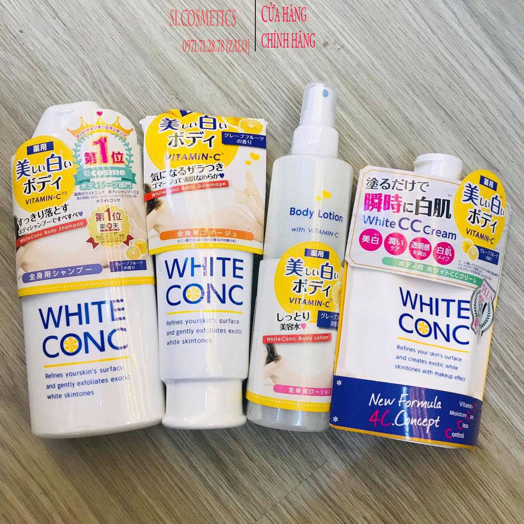 BỘ DƯỠNG TOÀN THÂN WHITE CONC kem ngày, kem đêm, tẩy da chết, nước dưỡng lotion, sữa tắm