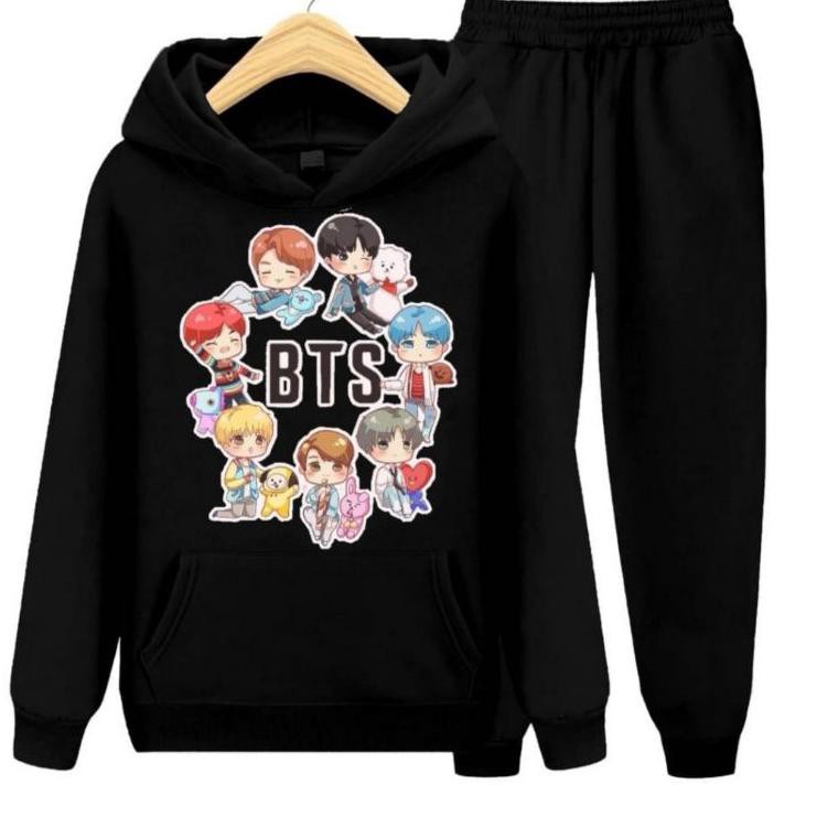 Bộ Quần Áo Sweater In Hình Nhóm Nhạc Bts 5.5 Món Cho Bé