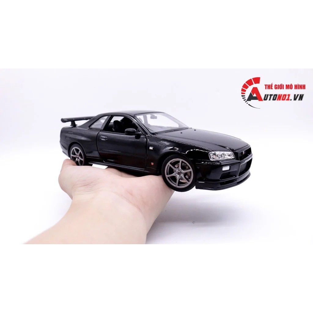 MÔ HÌNH XE NISSAN SKYLINE GT-R R34 BLACK 1:24 WELLY 7453