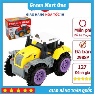 Xe Ô Tô Đồ Chơi Chạy Pin💕Xe Tải Nông Trại Cho Bé, Chạy Bằng Pin Tiểu 💕(Màu Vàng Bánh Tím-Chưa Kèm Pin) Nhựa ABS An Toàn
