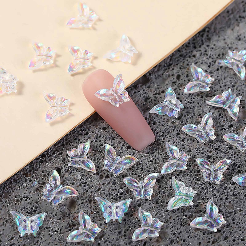 Phụ Kiện Trang Trí Móng Tay Hình Bướm 3D Bằng Nhựa Resin Thời Trang Mùa Hè