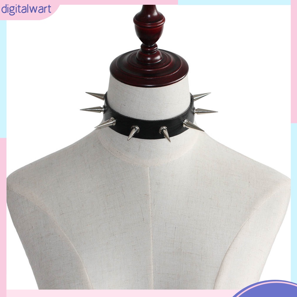Vòng cổ choker da đính đinh tán cá tính nhiều màu sành điệu cho nữ