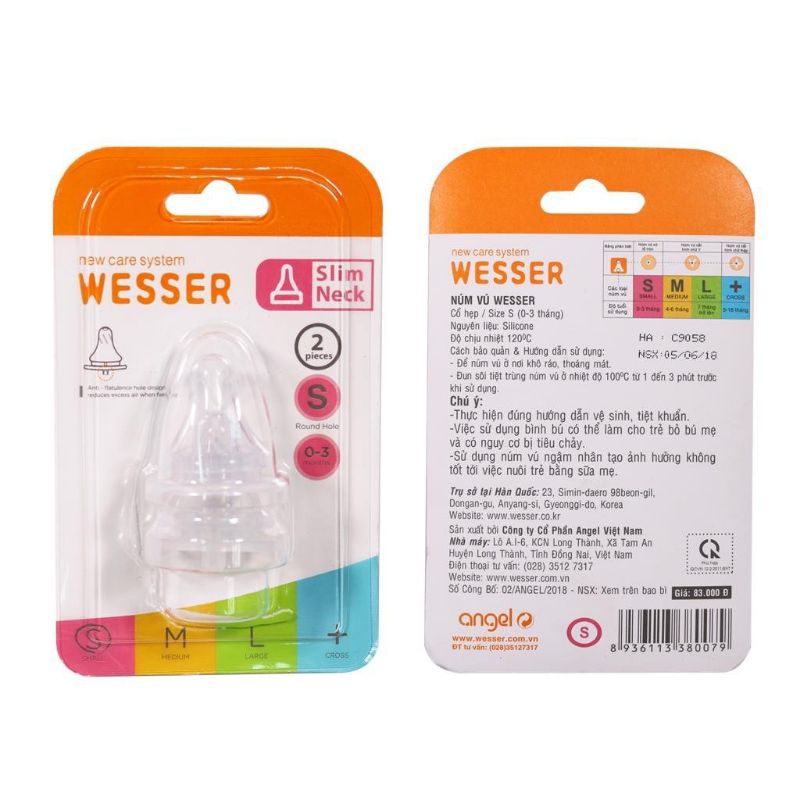 Núm ty Wesser cổ hẹp siêu mềm size S,M,L,+