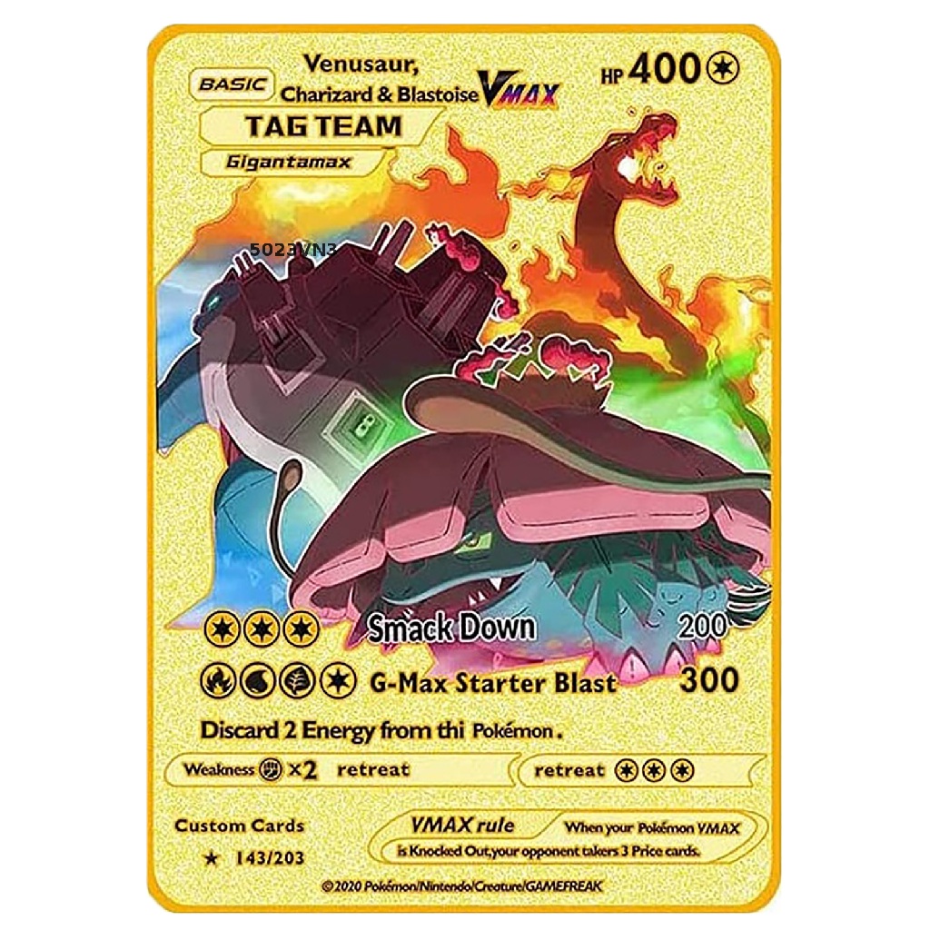 Thẻ Bài Charizard Vmax Vmax Vmax V Super Rare Mạ Vàng Kèm Thẻ