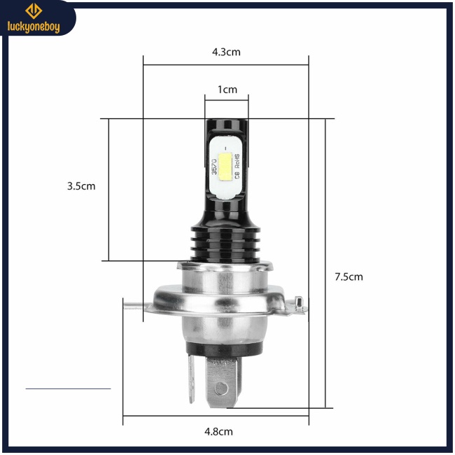 Đèn Pha Led H4 9003 Hb2 80w 3570 2 Bóng 6000k Ánh Sáng Đen Chất Lượng Cao Cho Xe Hơi