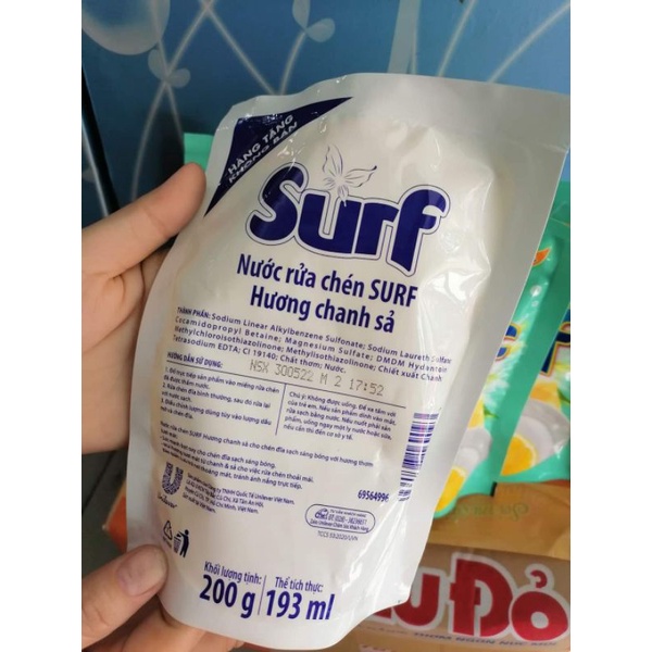 Nước rửa chén surf hương chanh sả dịu nhẹ 200g