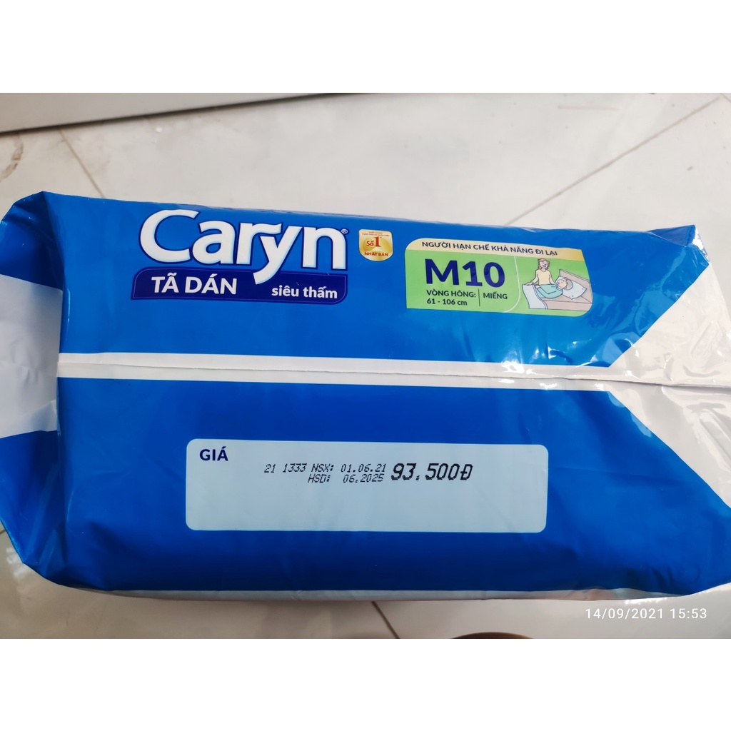 Tã Dán Người Lớn Caryn Siêu Thấm Size M - 10 Miếng Dành Cho Người Hạn Chế Khả Năng Đi Lại, Người Già