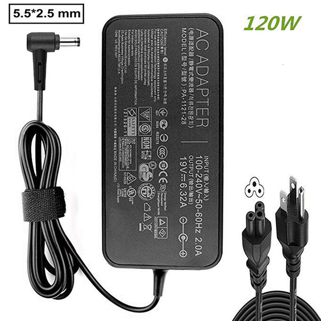 SẠC LAPTOP ASUS 19V-6.32A  đầu thường 5.5*2.5mm dành cho Asus N550 N750 G53JW C90S N53S N46 Rog GL551 GL551JM