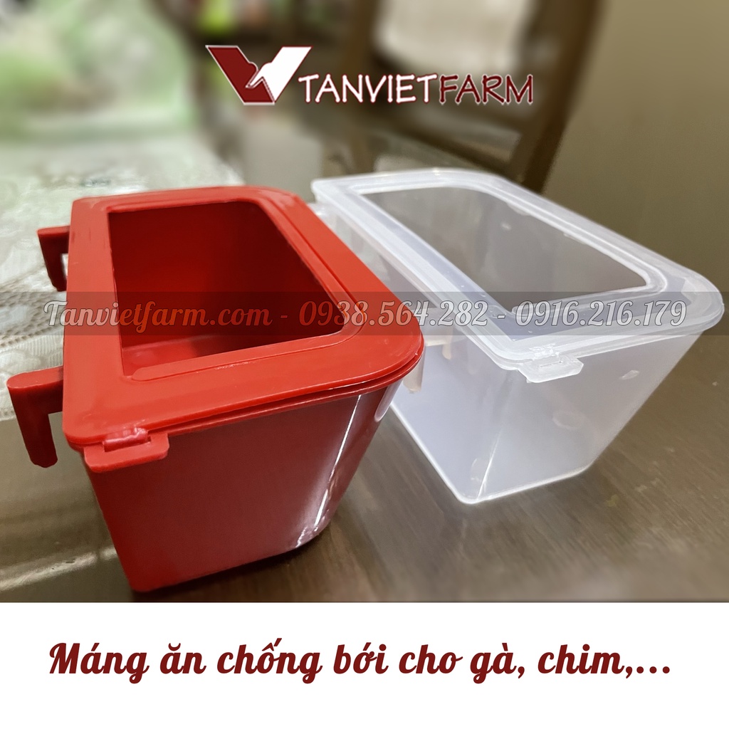 Máng ăn chống bới cho chim, vẹt, gà loại dày