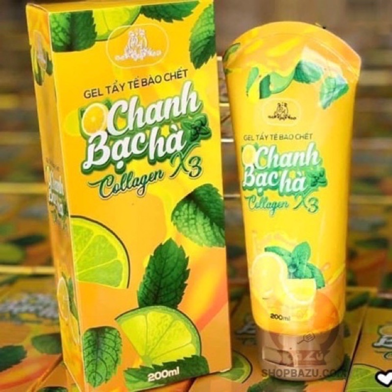 tẩy kì tế bào body chanh bạc hà x3 collagen đông anh 200ml
