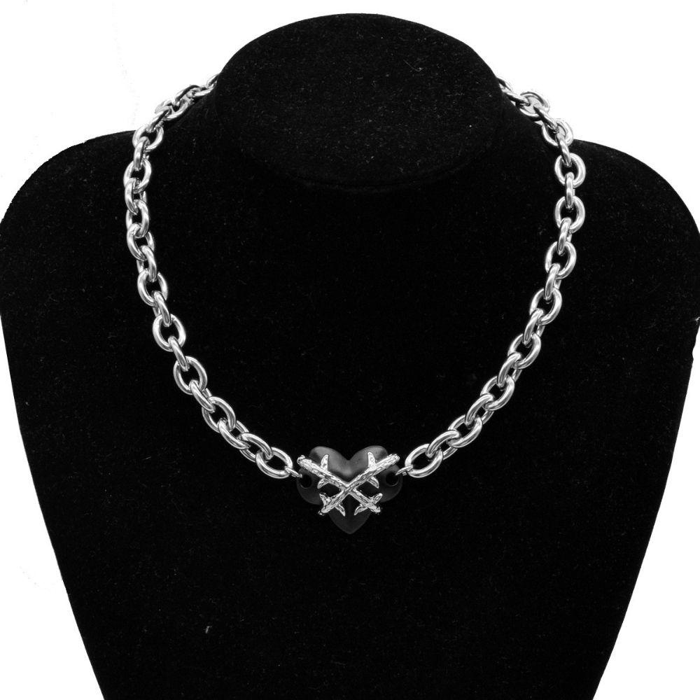 Vòng Cổ Choker Mặt Trái Tim Phong Cách Gothic Thời Trang Cho Nữ