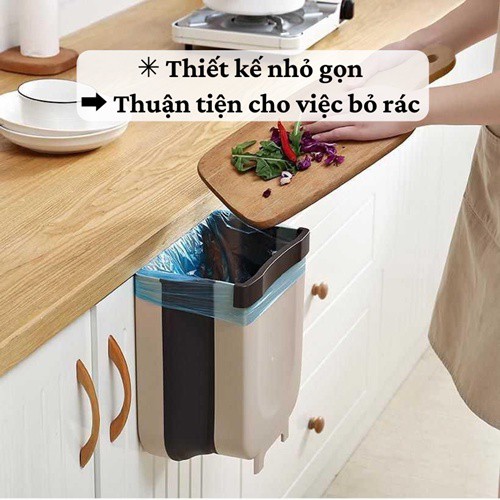 Thùng đựng rác gấp gọn thông minh treo tủ bếp tiện lợi