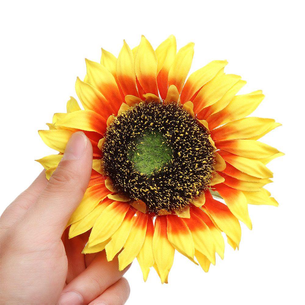 Hoa Hướng Dương Giả Bằng Lụa Màu Vàng Tươi Sáng Dùng Trang Trí Nhà Cửa DIY