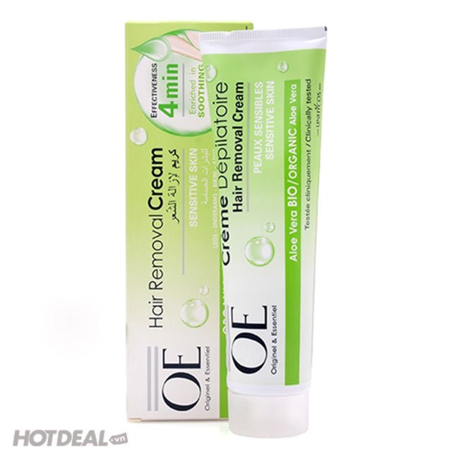 Kem Tẩy Lông OE Pháp Tinh Chất Aloe Vera Bio Trong 4 Phút Cho Da Nhạy Cảm