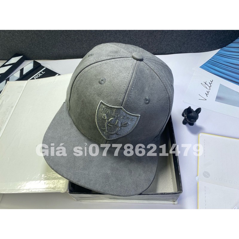 Nón kết snapback lông chuột thêu thời trang nam