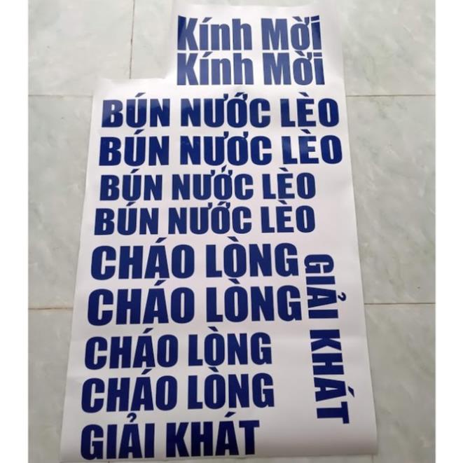 Decal / Decan cắt chữ theo yêu cầu nhiều màu
