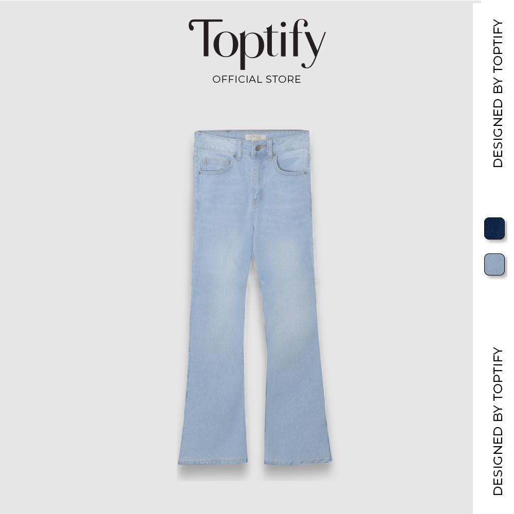 Quần jeans nữ ống loe TOPTIFY jeans ôm ống loe Free Ride Jean TQJ40