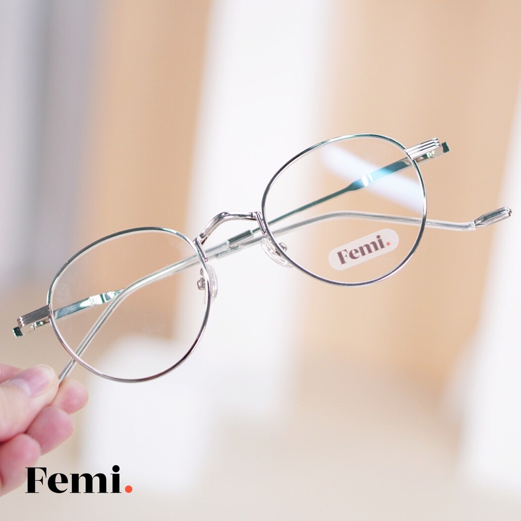 Gọng kính tròn kim loại Femi Lucy chính hãng kính cận nam nữ cao cấp | BigBuy360 - bigbuy360.vn